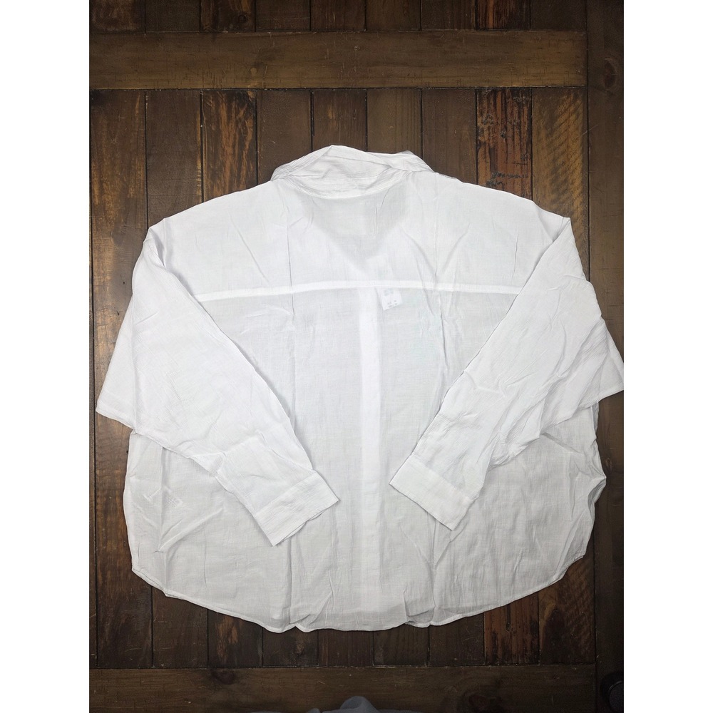 Abercrombie & Fitch White Oversized Textured Button Up Shirt XXL New - Picture 6 of 9